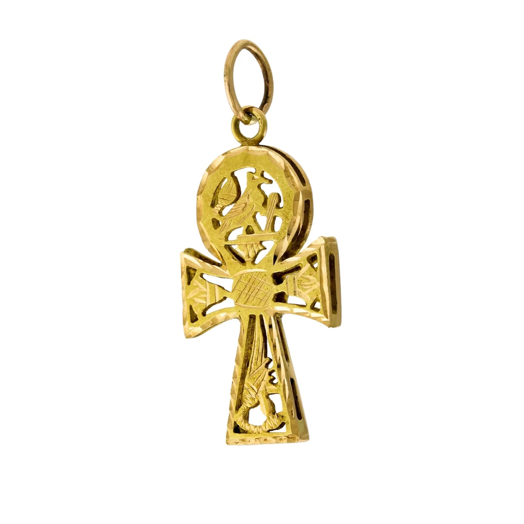 14K Gold Ankh Cross Pendant