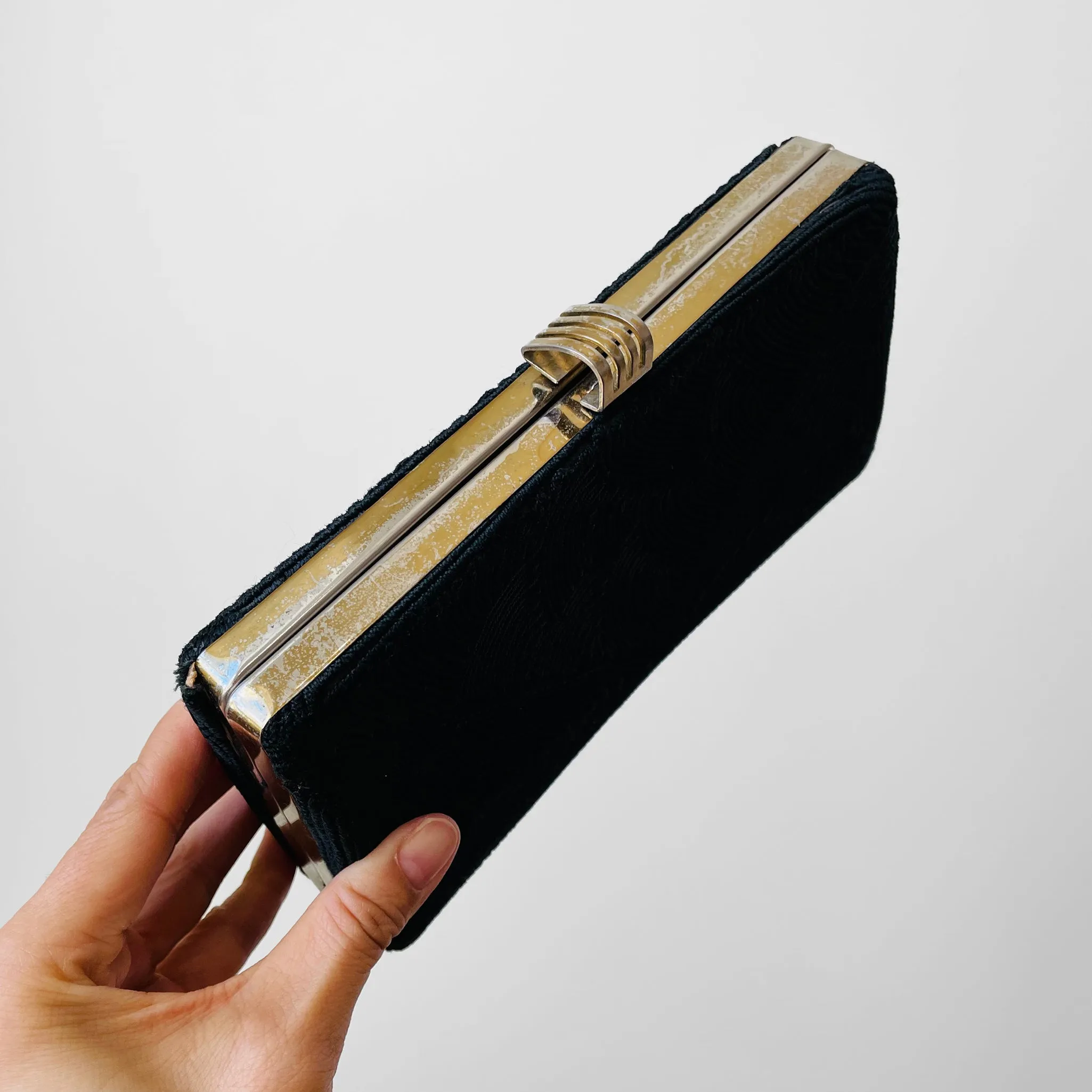 1940s Black Corded Clutch Purse