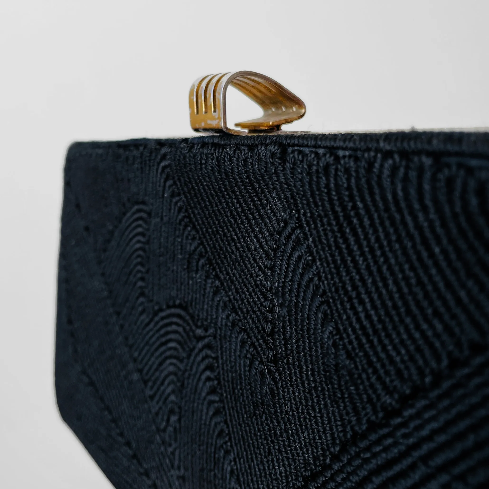 1940s Black Corded Clutch Purse