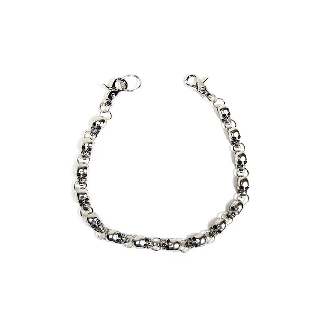 25" Biker Wallet Chain with Skulls