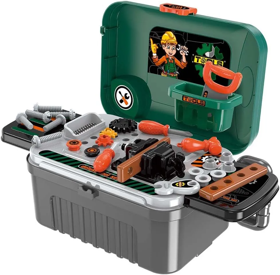 3-In-1 Portable Children'S Toy Tool Bench Travel Suitcase