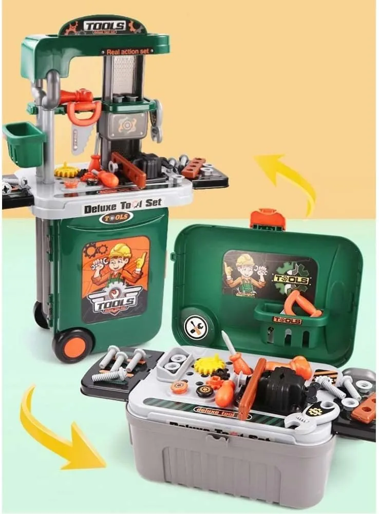 3-In-1 Portable Children'S Toy Tool Bench Travel Suitcase
