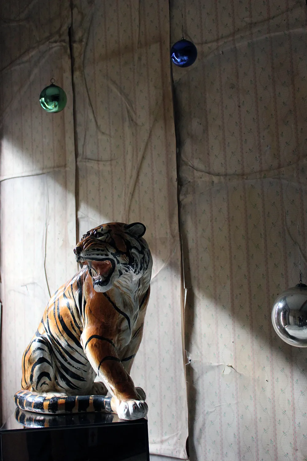 A Large Mid-Century Italian Earthenware Model of a Tiger c.1960-70