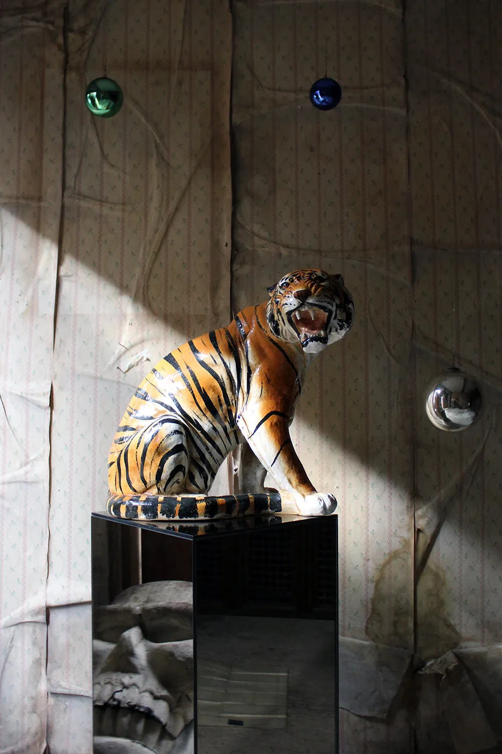 A Large Mid-Century Italian Earthenware Model of a Tiger c.1960-70