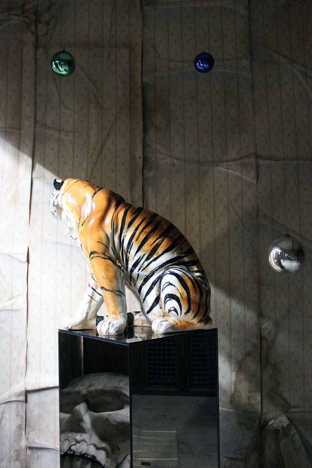 A Large Mid-Century Italian Earthenware Model of a Tiger c.1960-70