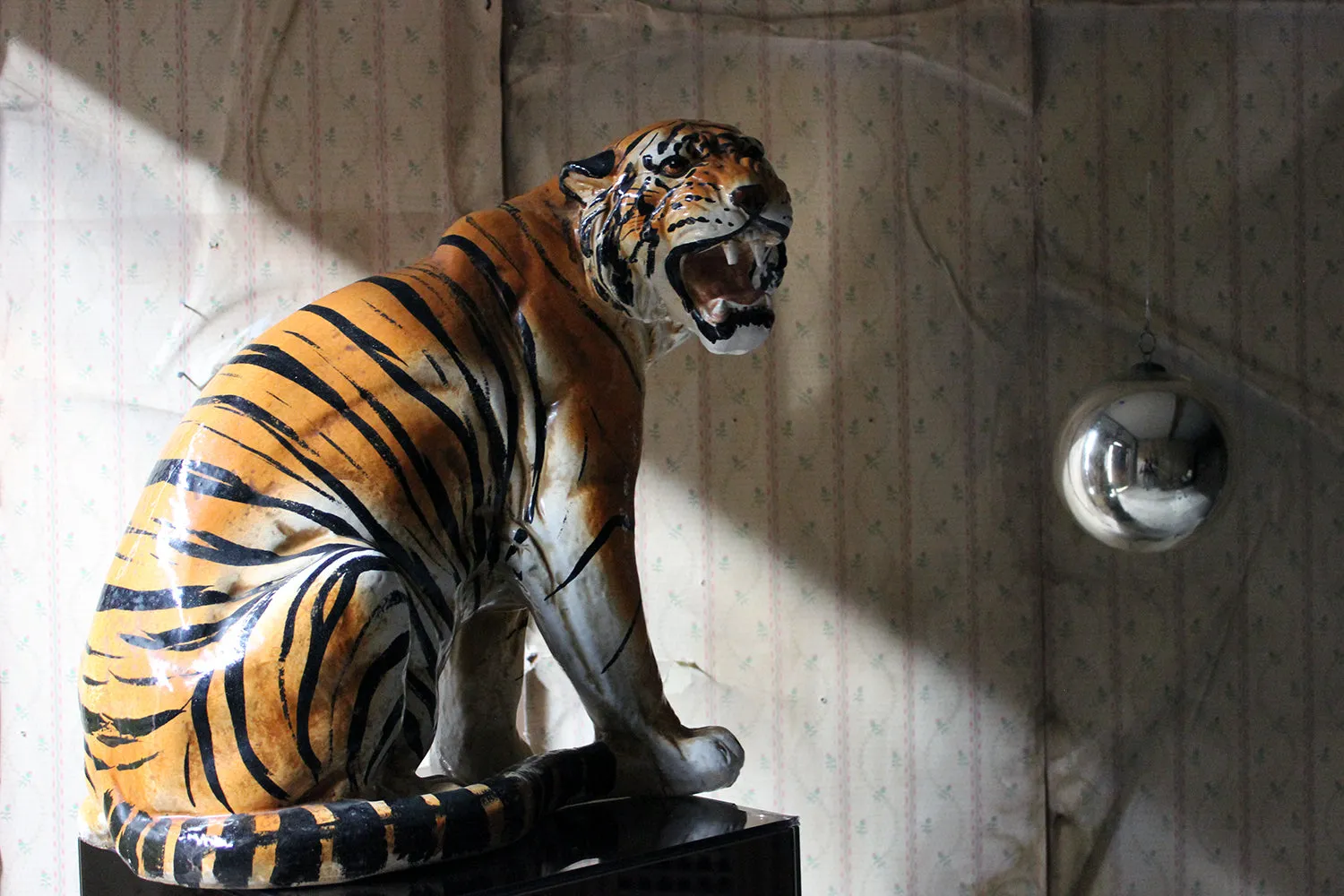 A Large Mid-Century Italian Earthenware Model of a Tiger c.1960-70
