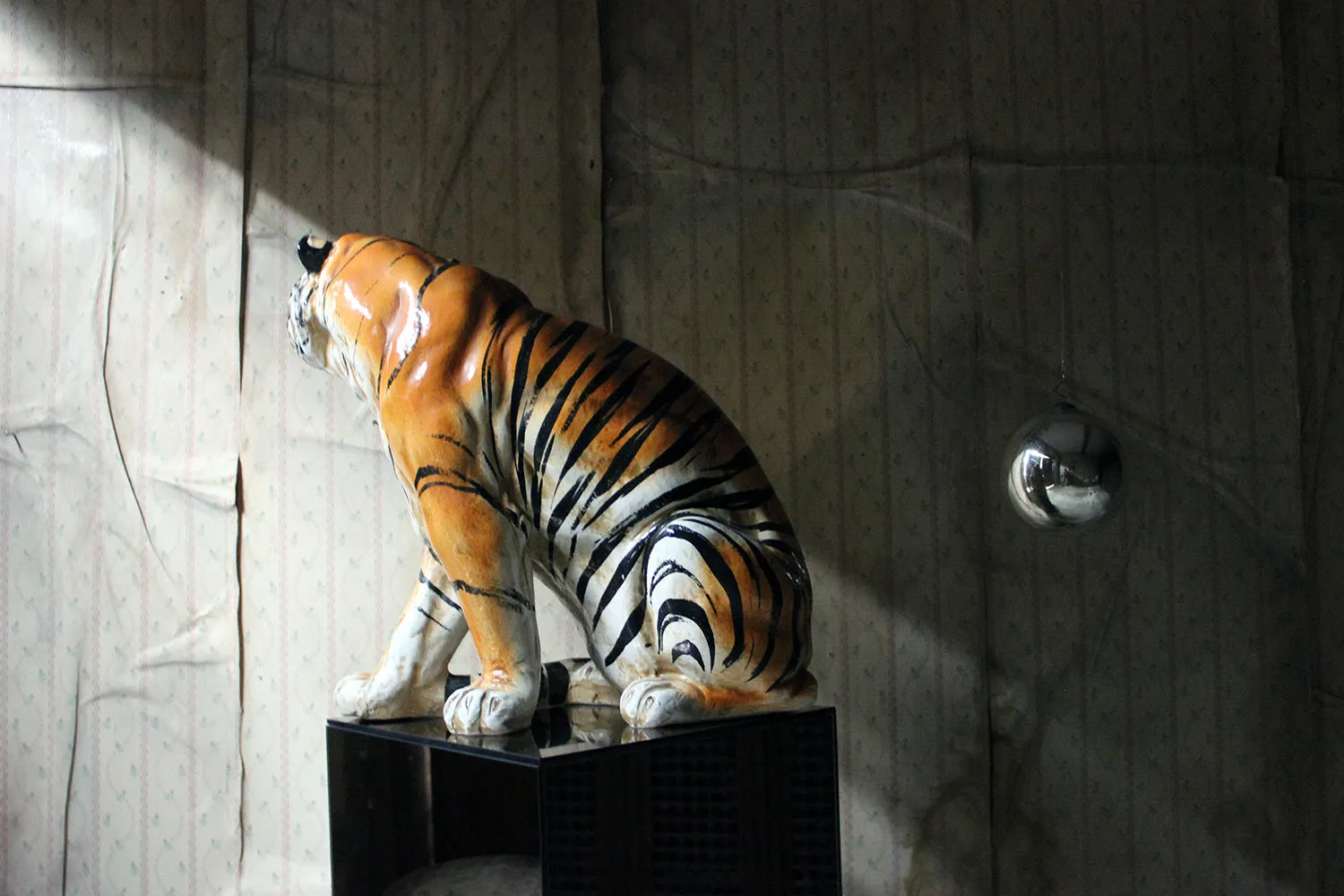 A Large Mid-Century Italian Earthenware Model of a Tiger c.1960-70