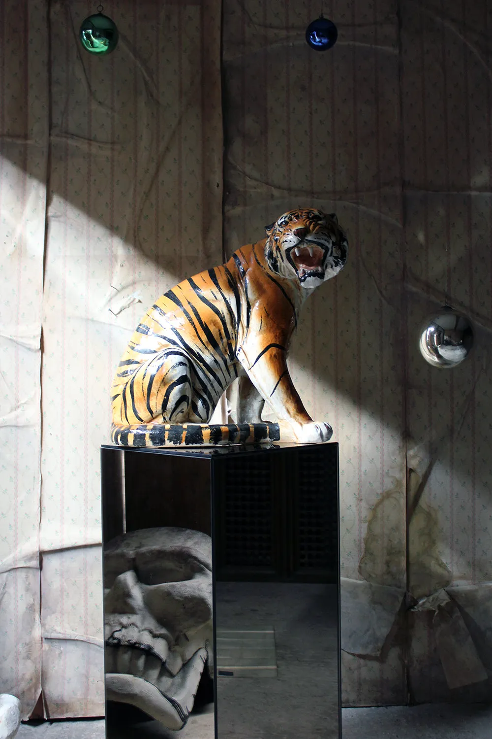 A Large Mid-Century Italian Earthenware Model of a Tiger c.1960-70