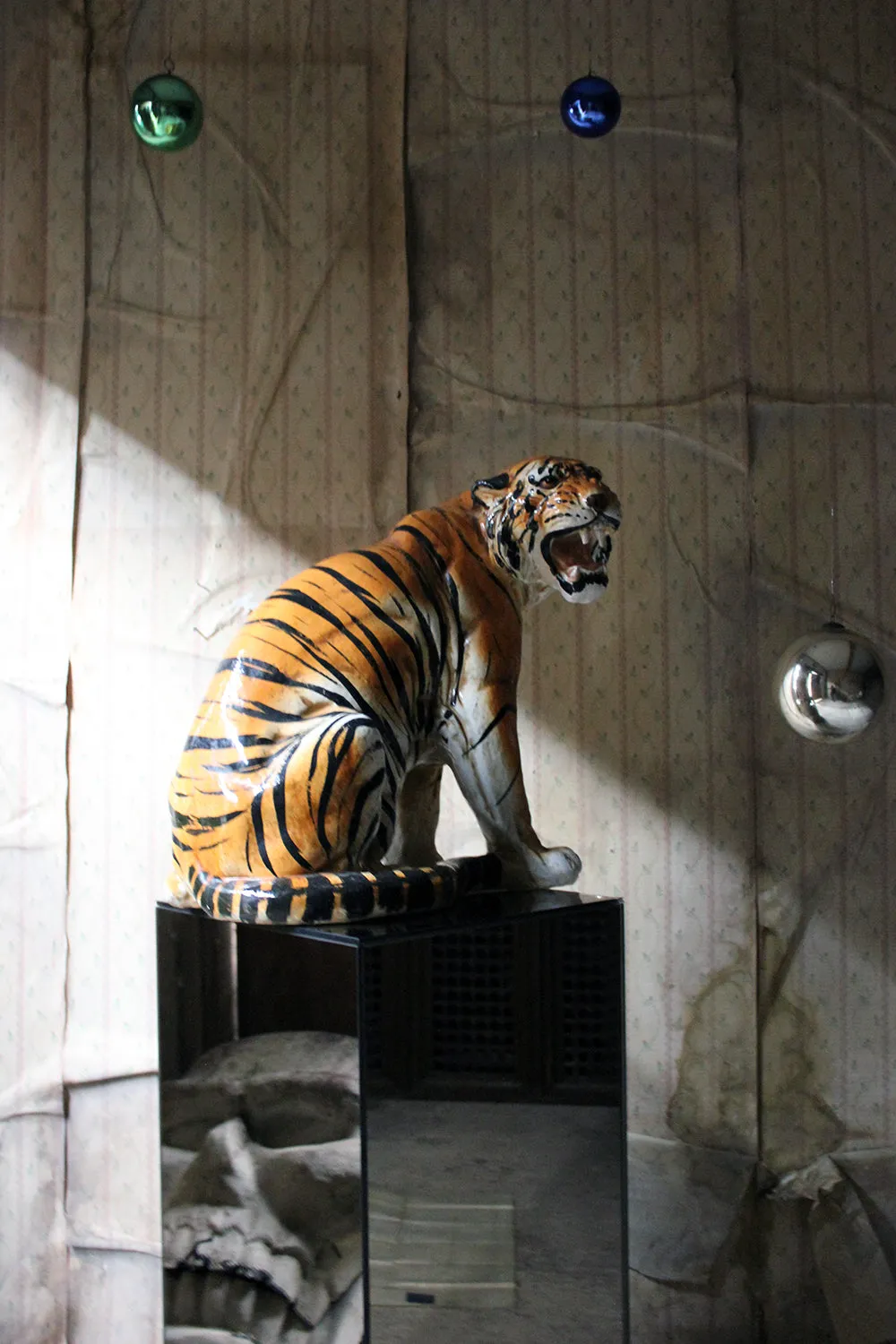 A Large Mid-Century Italian Earthenware Model of a Tiger c.1960-70