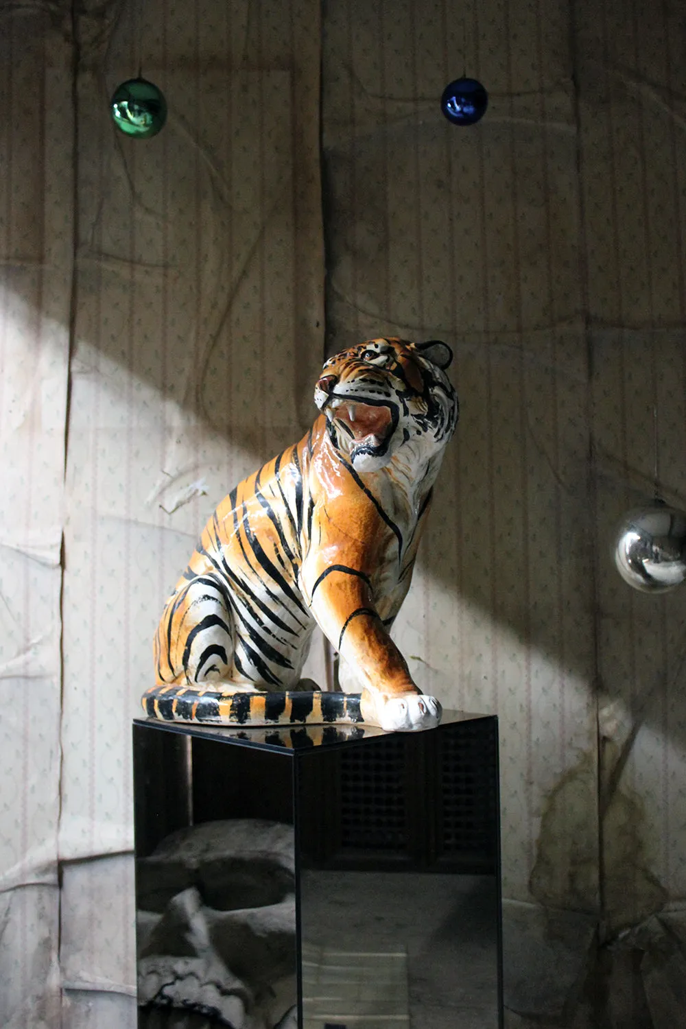 A Large Mid-Century Italian Earthenware Model of a Tiger c.1960-70