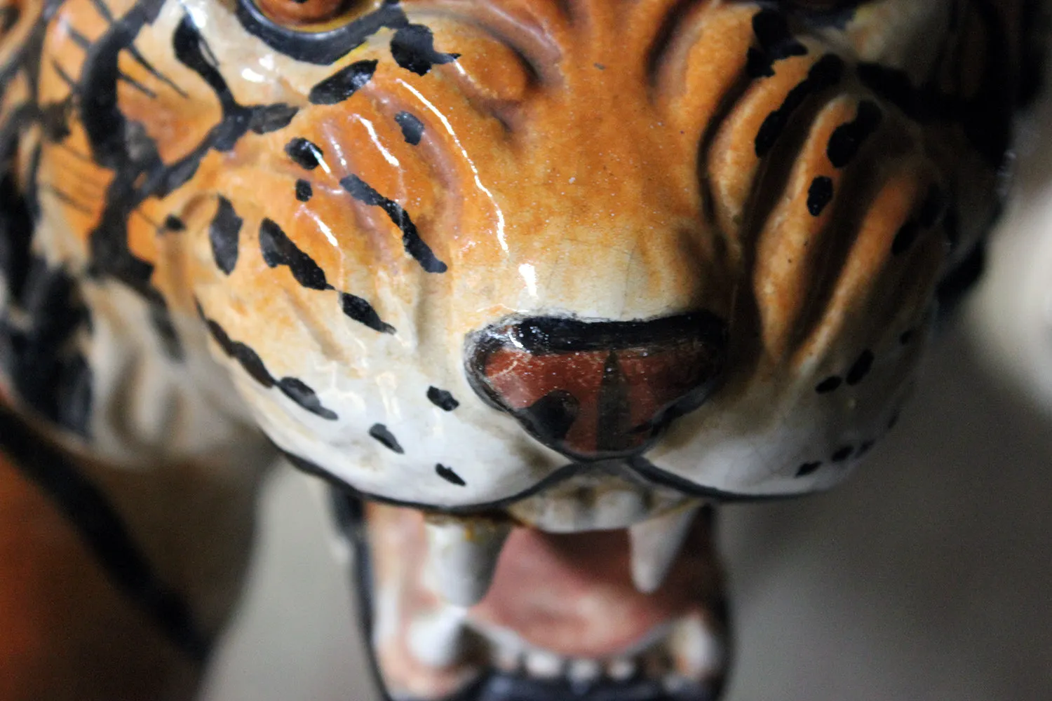 A Large Mid-Century Italian Earthenware Model of a Tiger c.1960-70