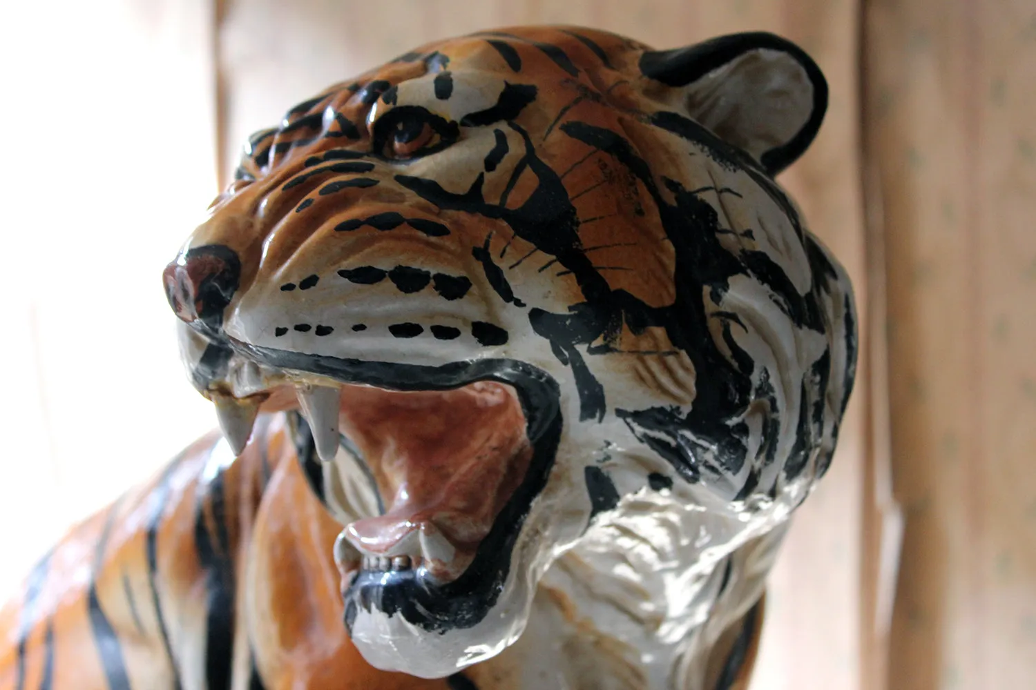 A Large Mid-Century Italian Earthenware Model of a Tiger c.1960-70