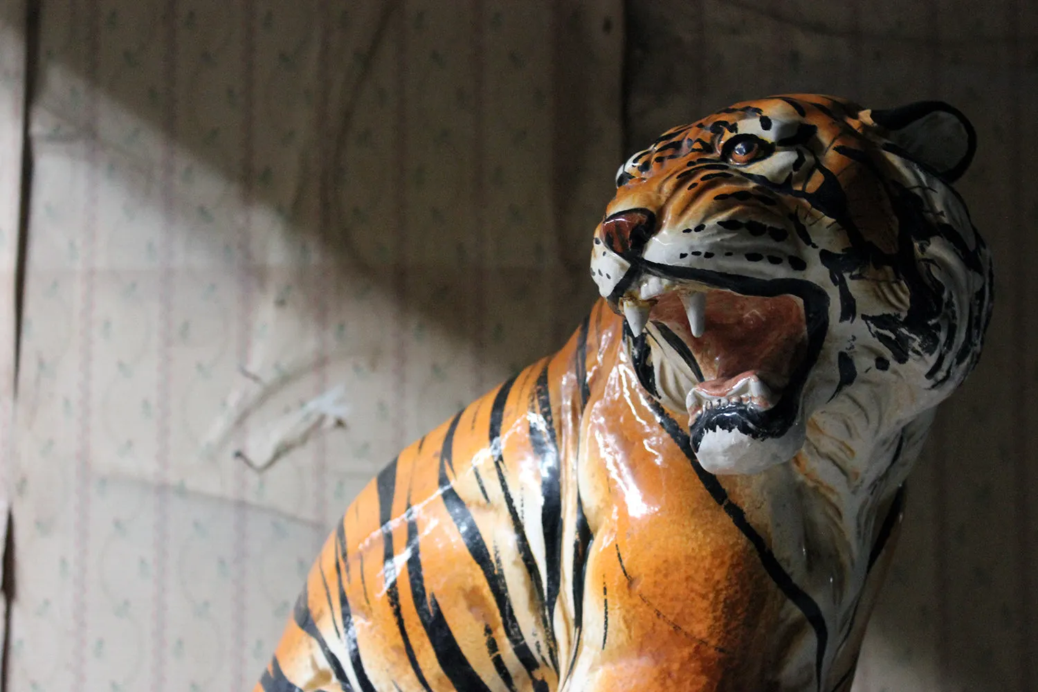 A Large Mid-Century Italian Earthenware Model of a Tiger c.1960-70