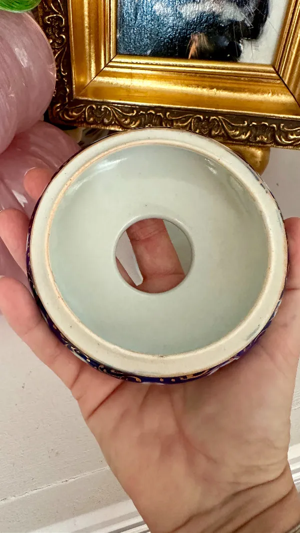 Antique Hair Receiver, Nippon Fine China/Porcelain, Hand Painted, 1920s