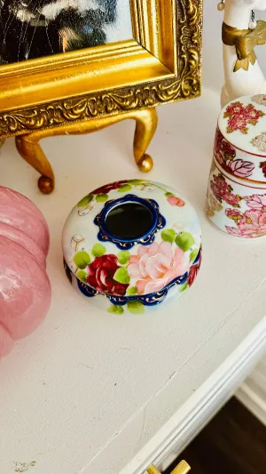Antique Hair Receiver, Nippon Fine China/Porcelain, Hand Painted, 1920s