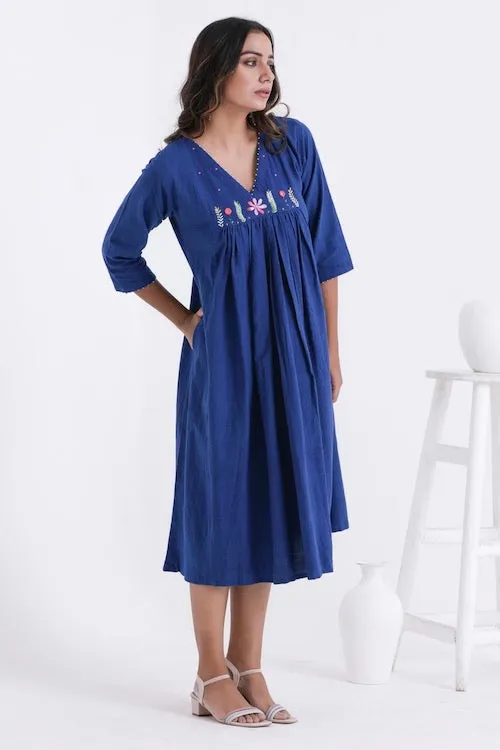 Bebaak Shama Flowy Pure Cotton Hand Embroidered Dress