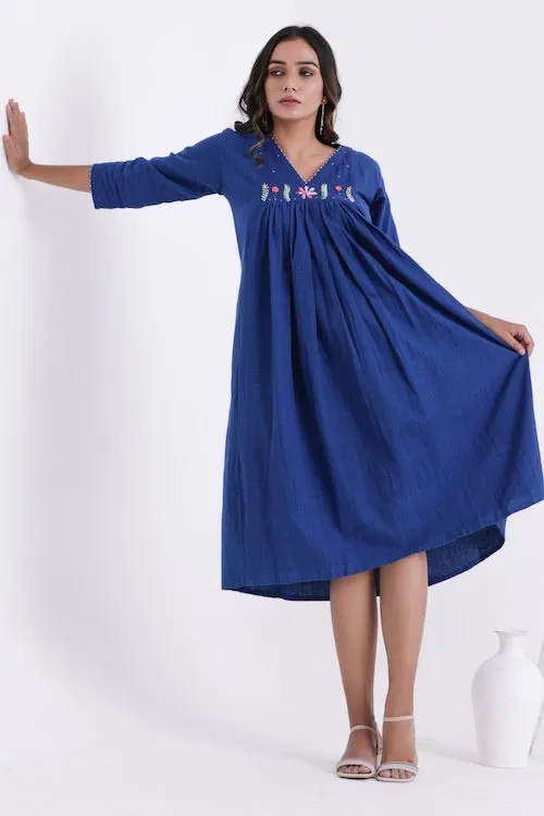 Bebaak Shama Flowy Pure Cotton Hand Embroidered Dress