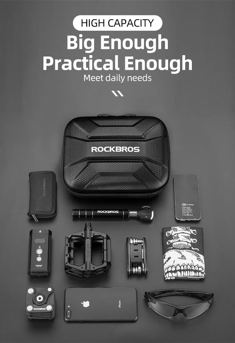 Bicycle Bag Waterproof Hard Shell Bike Bag Front Electric Scooter Panniers Reflective Storage Case