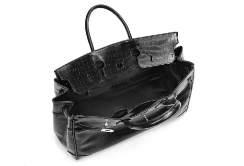 Black Platinum croc pattern weekender overnight weekend tote men/women's high street travel handbag