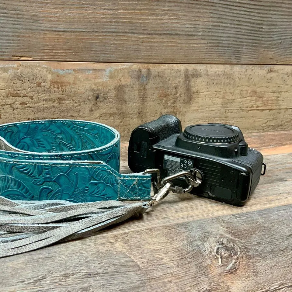 Camera Strap Sling Teal Floral
