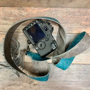 Camera Strap Sling Teal Floral