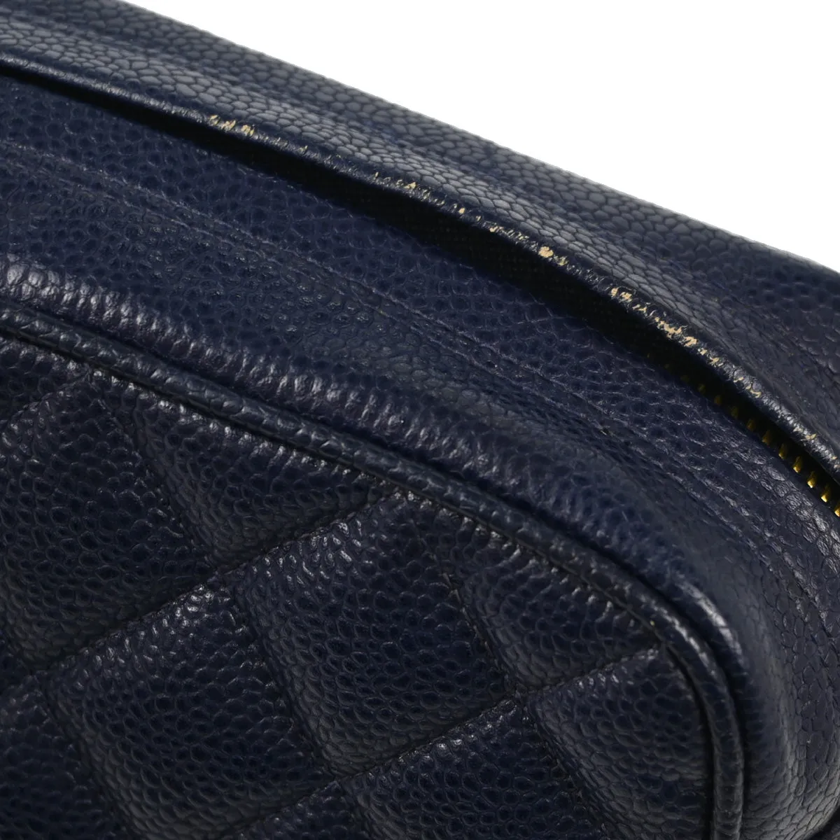 Chanel 1991-1994 Navy Caviar Camera Bag Small