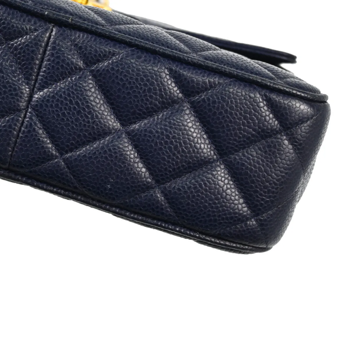 Chanel 1991-1994 Navy Caviar Camera Bag Small