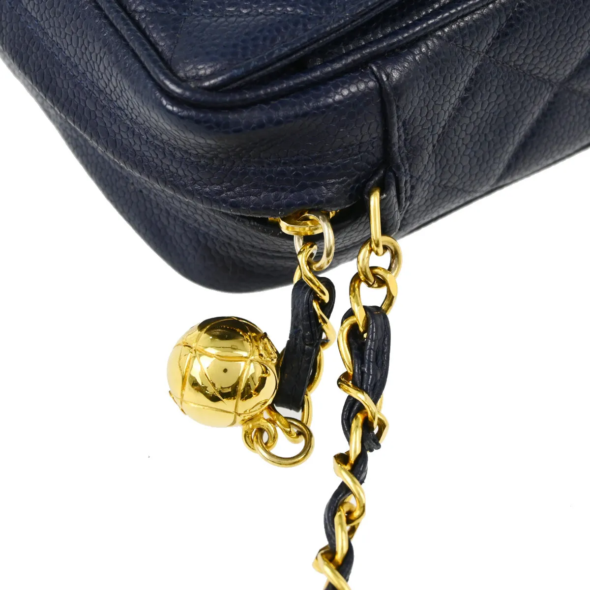 Chanel 1991-1994 Navy Caviar Camera Bag Small