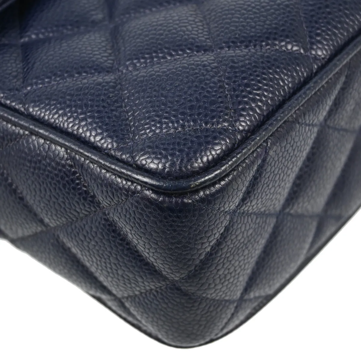 Chanel 1991-1994 Navy Caviar Camera Bag Small