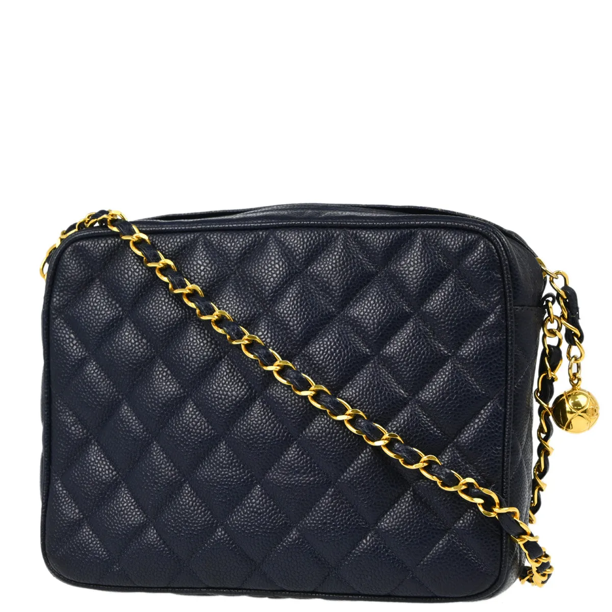 Chanel 1991-1994 Navy Caviar Camera Bag Small
