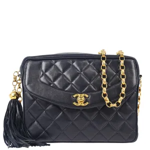 Chanel 1991-1994 Navy Lambskin Camera Bag Small