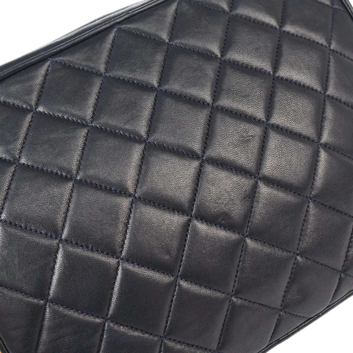 Chanel 1991-1994 Navy Lambskin Camera Bag Small