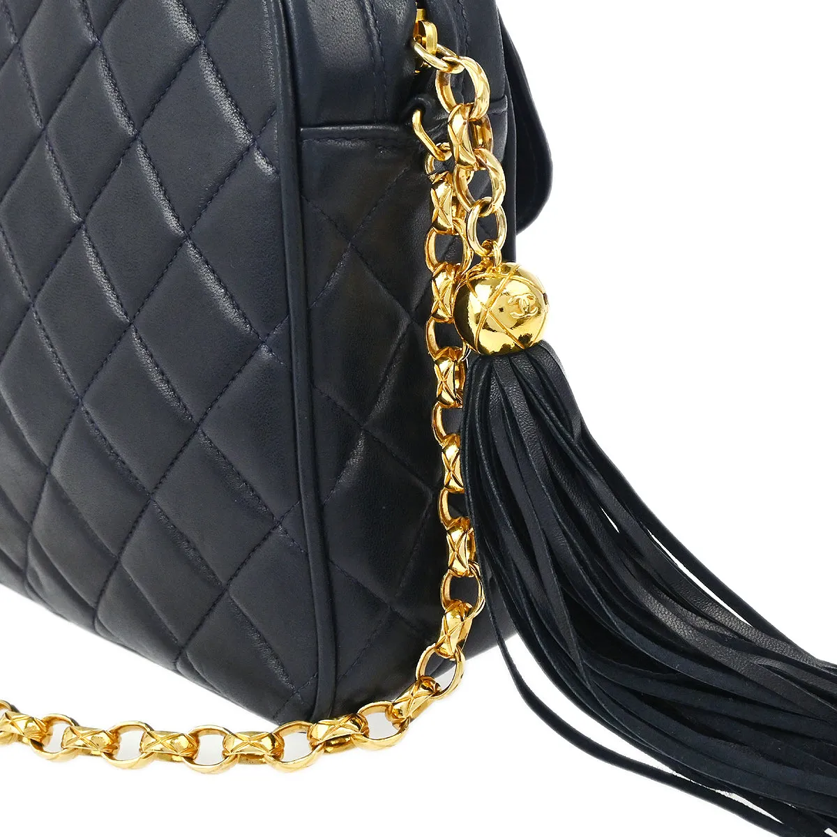 Chanel 1991-1994 Navy Lambskin Camera Bag Small