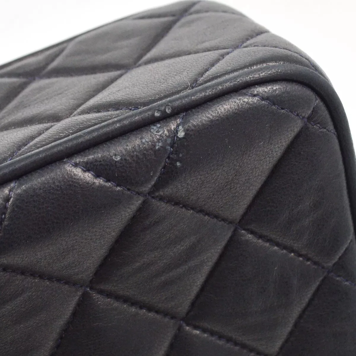 Chanel 1991-1994 Navy Lambskin Camera Bag Small
