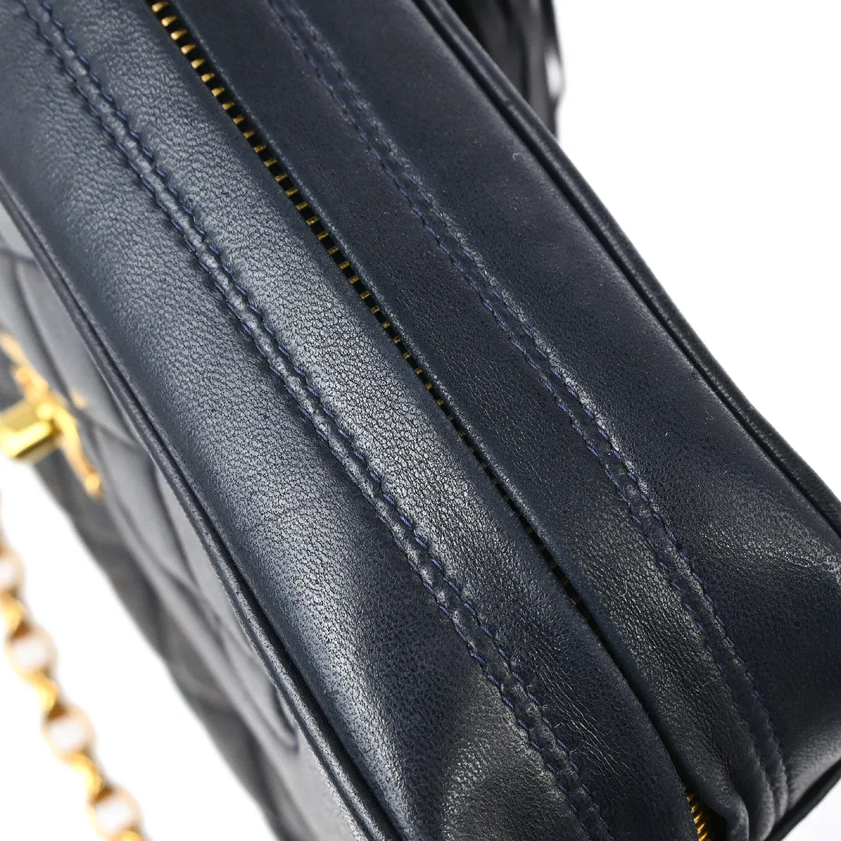 Chanel 1991-1994 Navy Lambskin Camera Bag Small