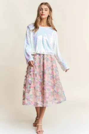 Chic Tulle Floral Skirt