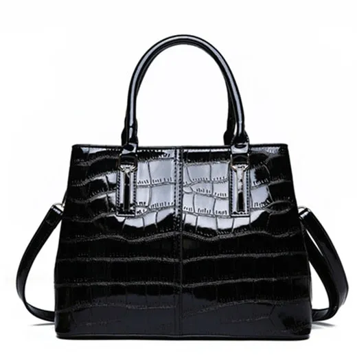 Christmas Gift Fashion 3 Sets Women Handbags 2020 High Quality Patent Leather Women Luxury Brands Tote Ladies Shoulder Messenger Bag Clutch