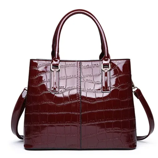 Christmas Gift Fashion 3 Sets Women Handbags 2020 High Quality Patent Leather Women Luxury Brands Tote Ladies Shoulder Messenger Bag Clutch