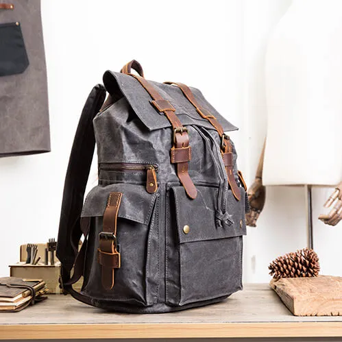Coffee Laptop Backpack, Canvas Rucksacks, School Bag, Retro Diaper Bag, Backpack For 15.6" Laptop BM5358