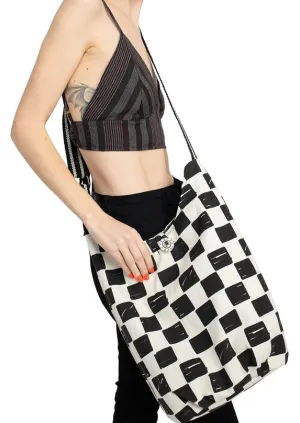 Cotton Old School Funky Print Cross-Body Hobo Bag