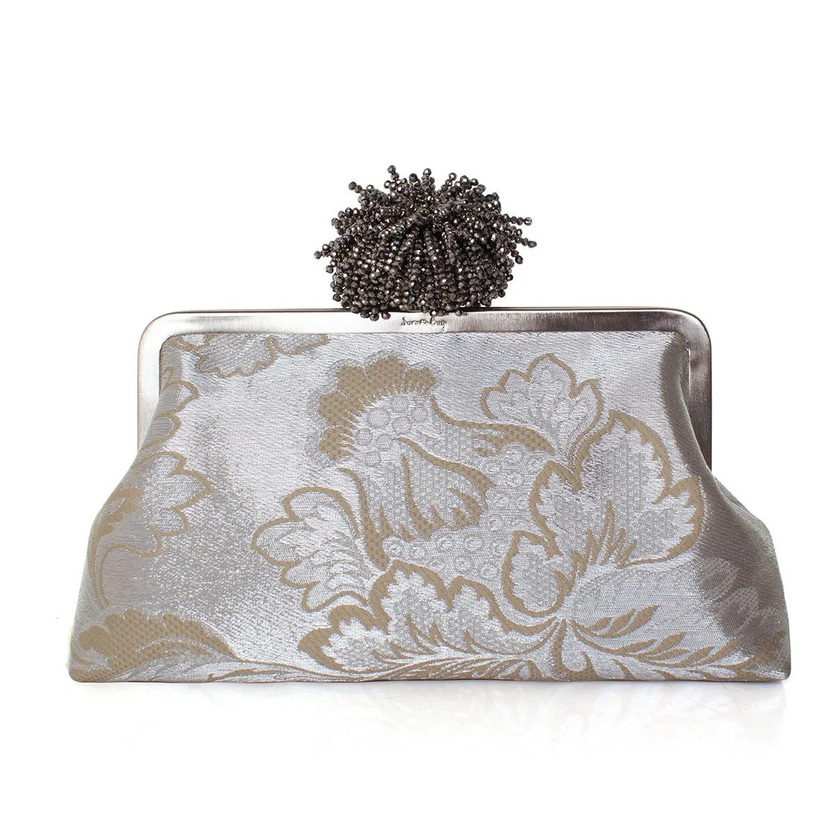 CRYSTAL DAHLIA ON BROCADE CLASSIC BAG