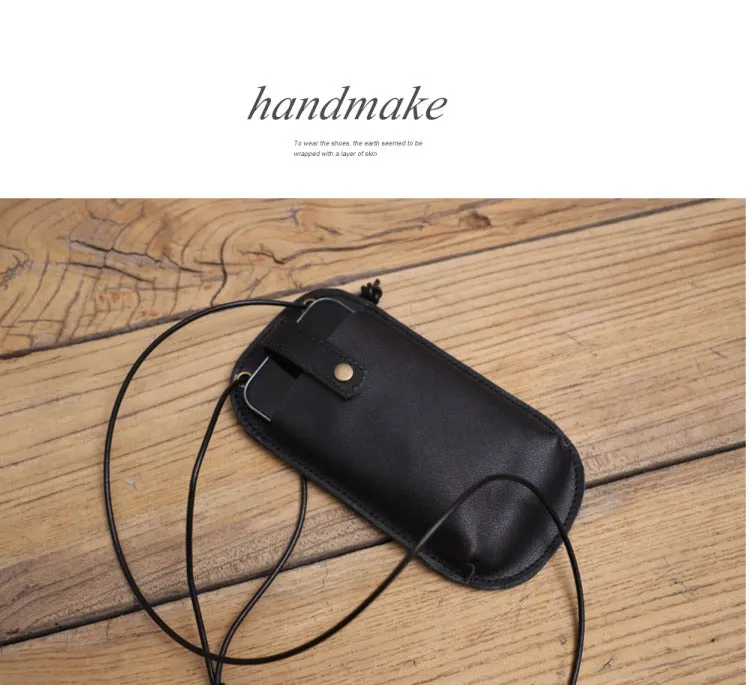 Cute Brown LEATHER Phone WOMEN SHOULDER BAG Slim Phone Crossbody Purse FOR WOMEN
