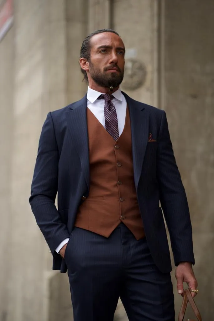 Dark Blue Slim Fit Groom Wedding Suit for Men | GentWith