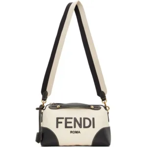 Fendi Off-White Canvas Medium King Fendi By The Way Boston Bag