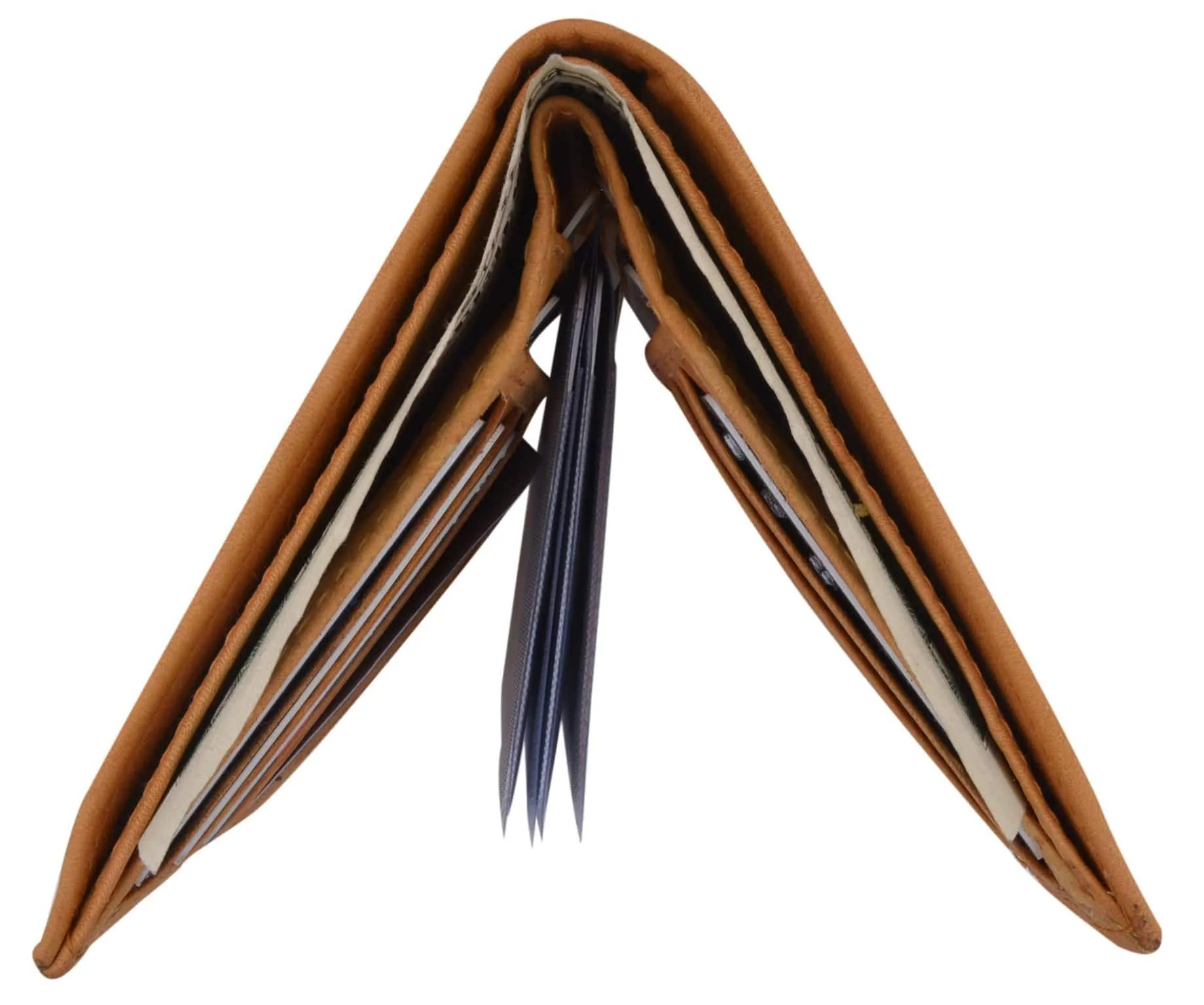Genuine Leather Tall Bifold Card ID Holder Wallet 739 CF