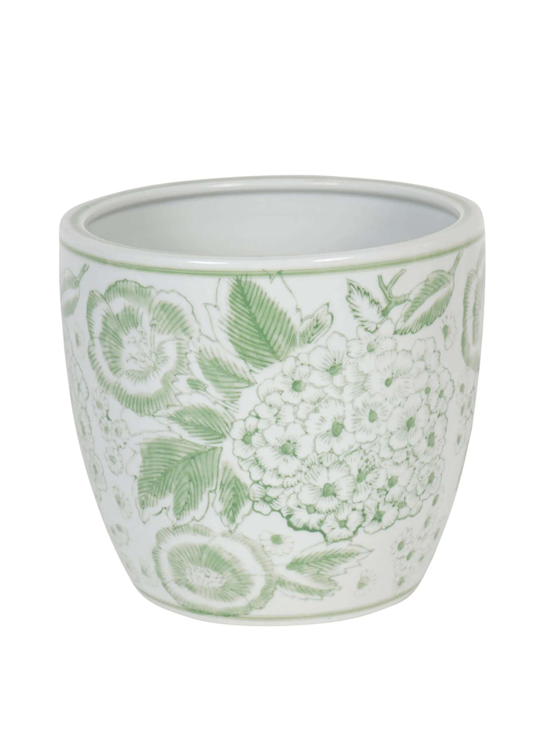 Green porcelain planter