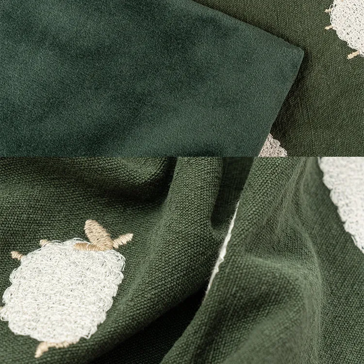 Green Sheep Pattern Pillow