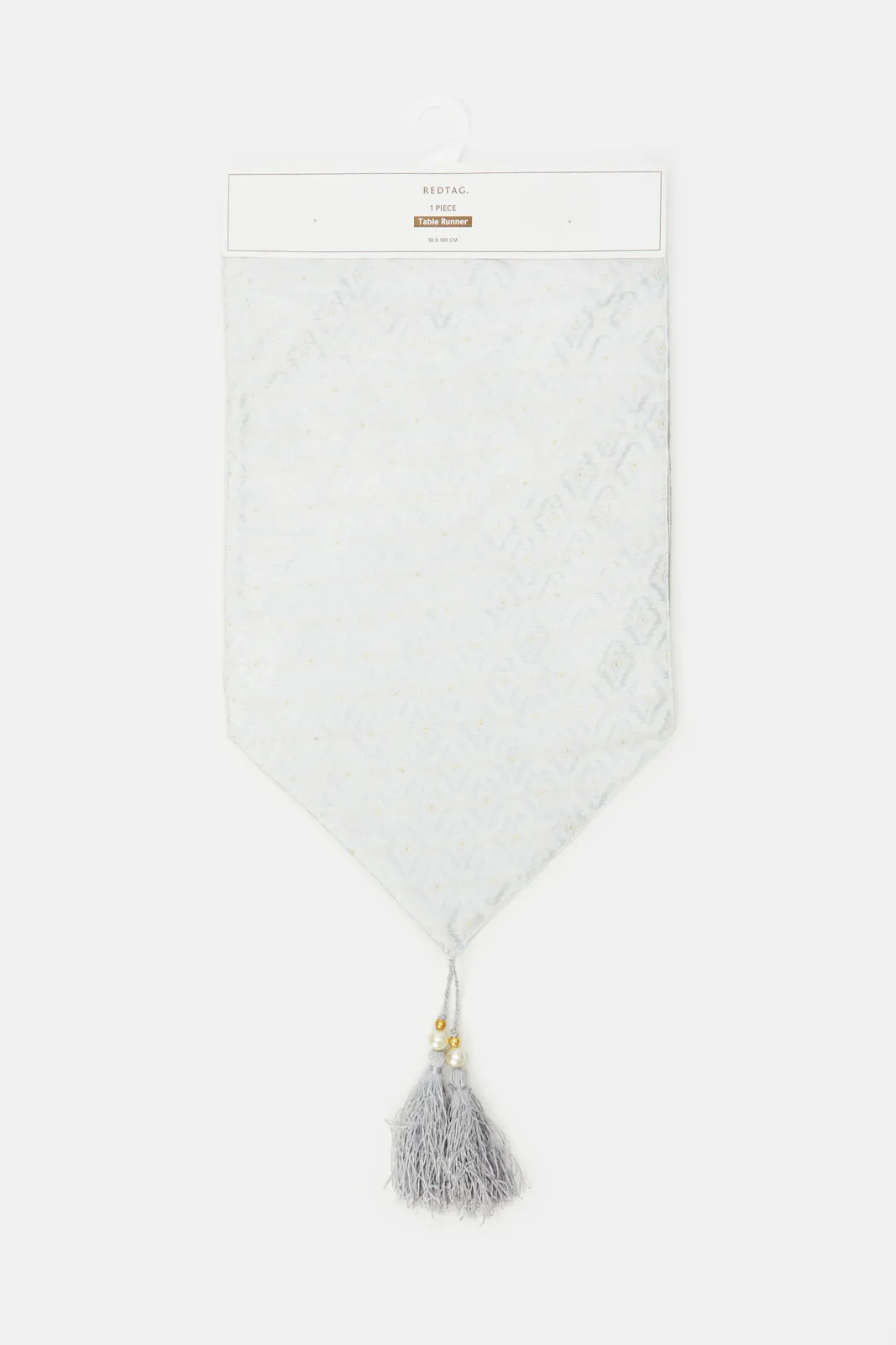 Grey Table Runner With Tassel