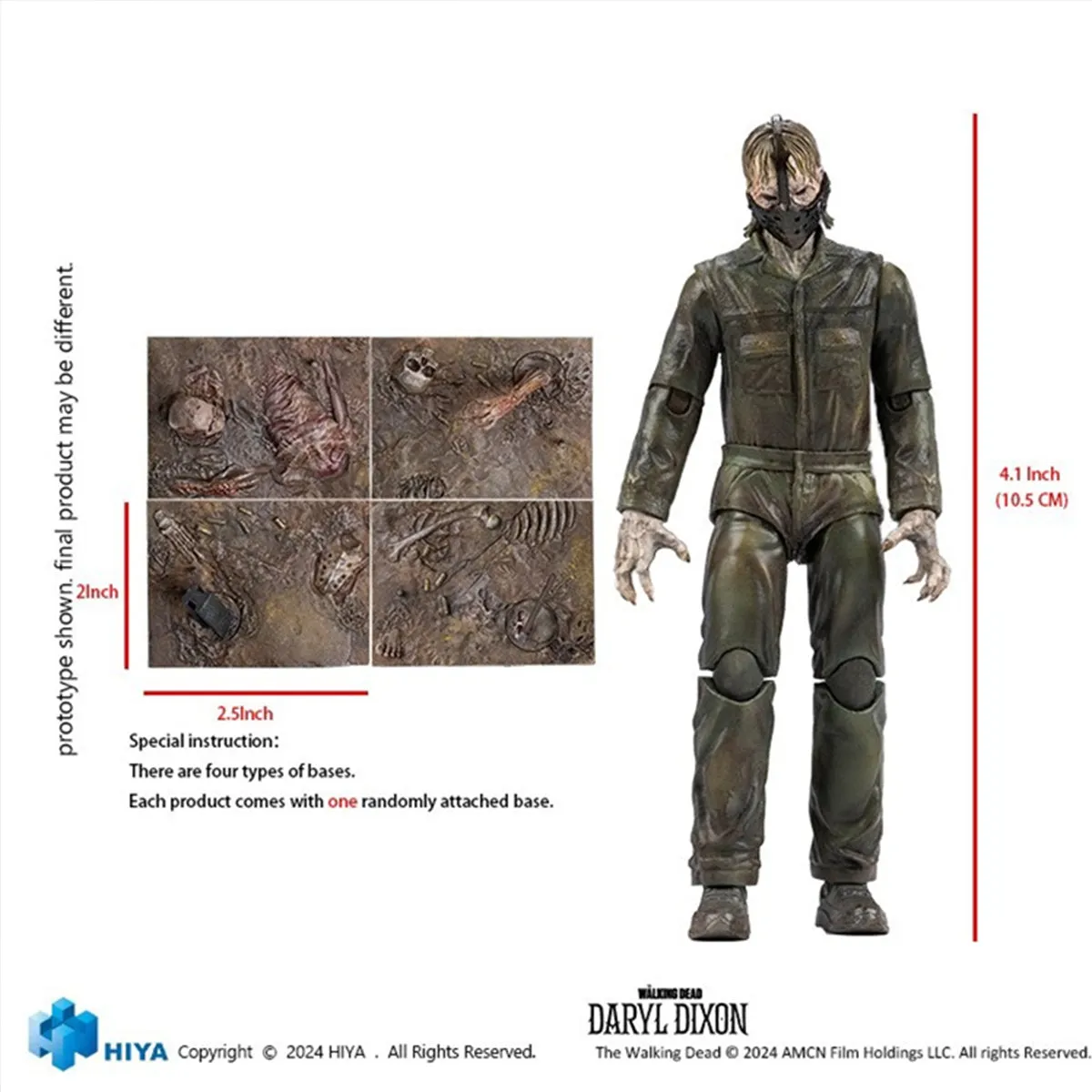HiPlay HIYA Exquisite Mini Series, Daryl Dixon Black-eyed Walker, 4 Inch Action Figure Full Set