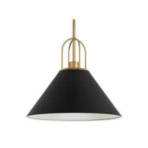 Hunter Carrington Isle Flat Matte Black and Luxe Gold 1 Light Sconce Wall Light Fixture - Jasmine Roth Collection